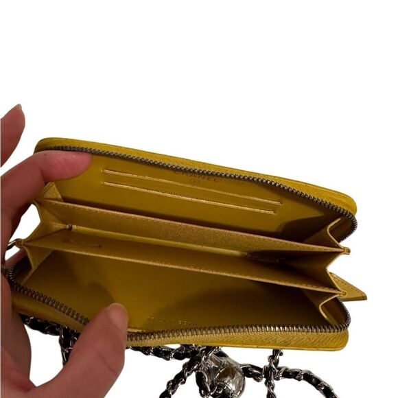 CHANEL Yellow Quilted Wristlet - Picture 16 of 16